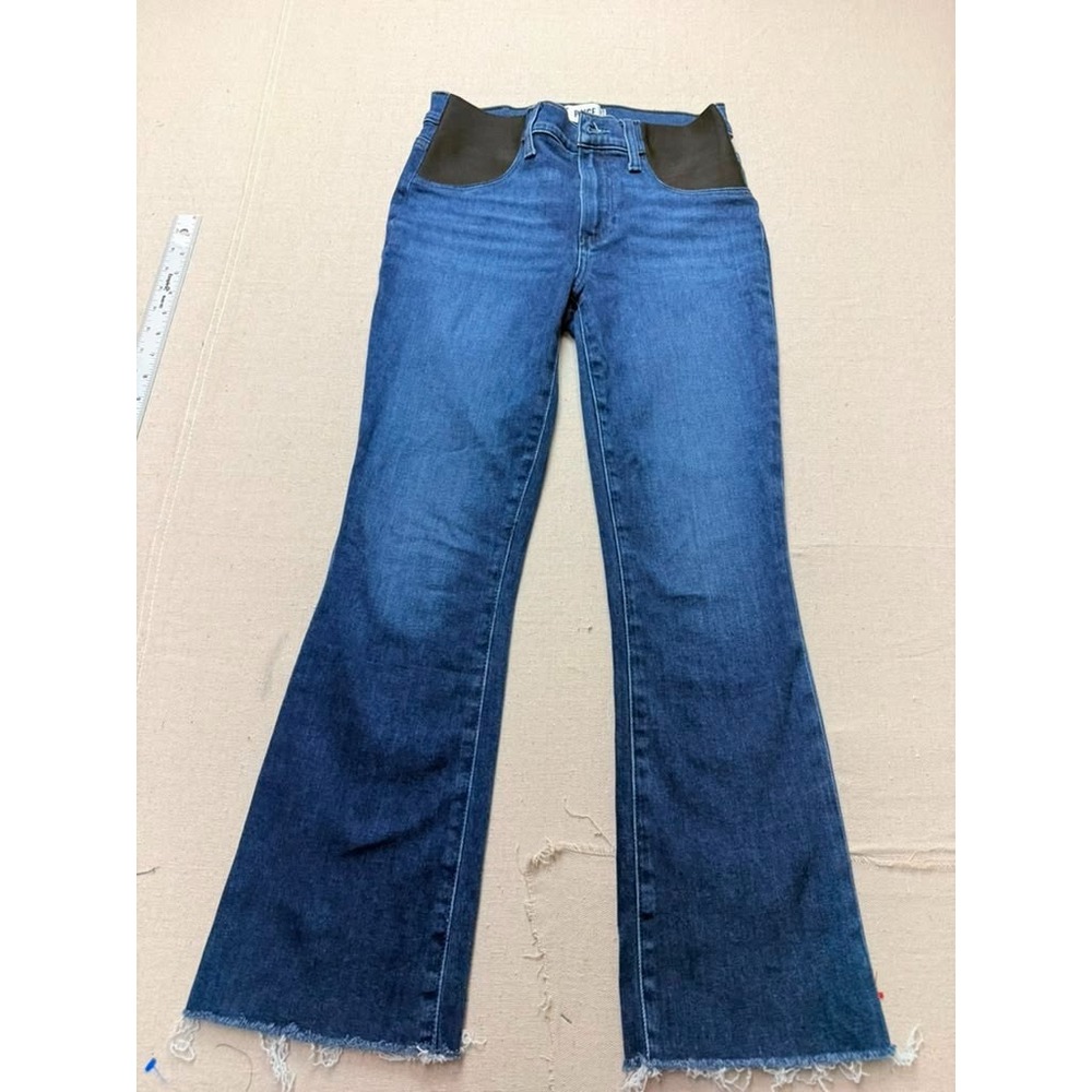 PAIGE Women’s Maternity Flare Jeans Size 25 Raw Hem [A124]